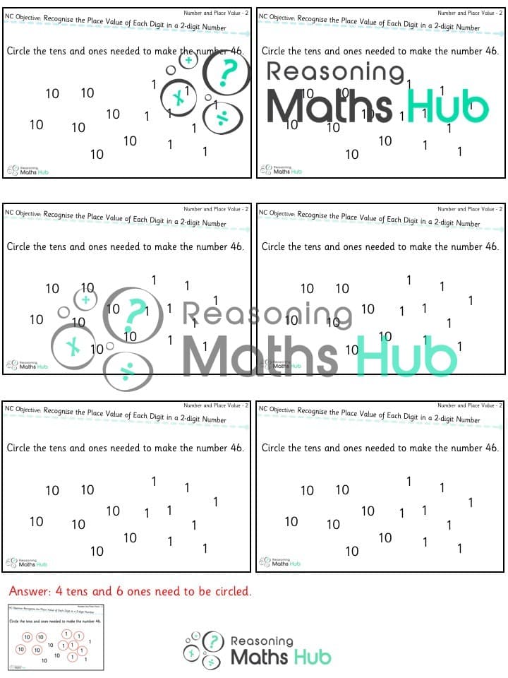 Cover of Recognise the place value of each digit in a two-digit number