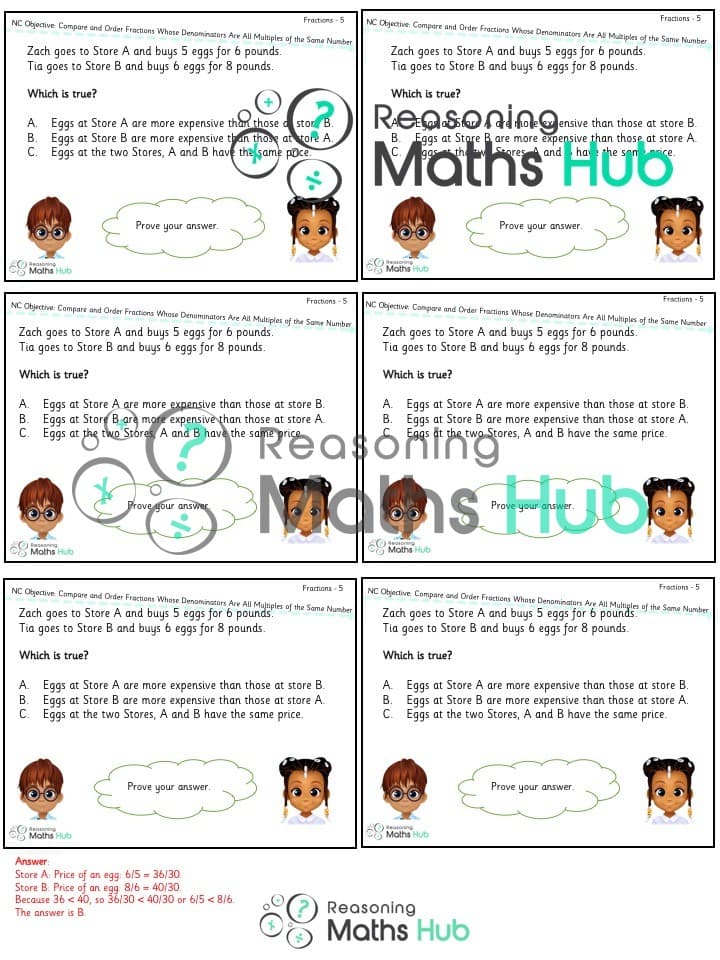 Cover of Compare and Order Fractions Whose Denominators Are All Multiples of the Same Number