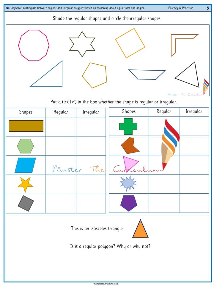 Cover of Distinguish between regular and irregular polygons based on reasoning about equal sides and angles