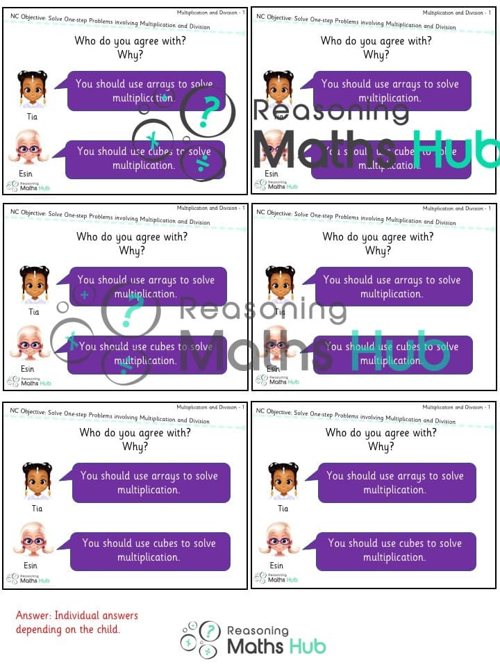 Cover of Solve one-step problems involving multiplication and division, by calculating the answer using concrete objects, pictorial representations and arrays with the support of the teacher