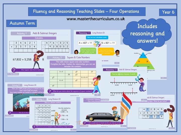 Cover of Year 6 – Four Operations Editable Teaching Slides