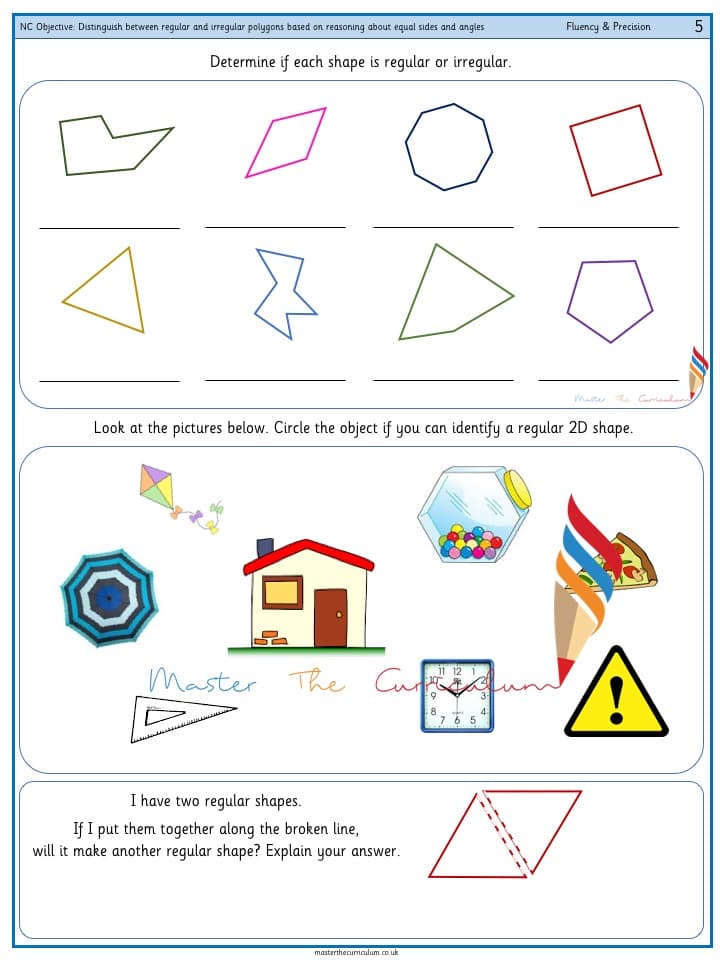 Cover of Distinguish between regular and irregular polygons based on reasoning about equal sides and angles