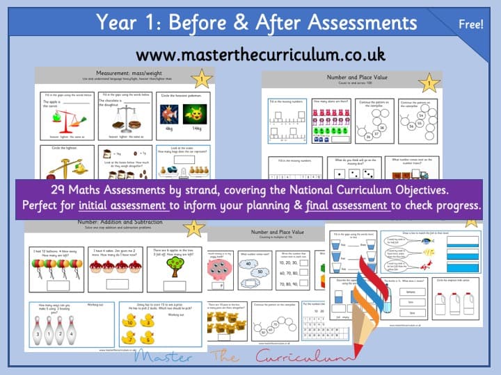 Cover of Year 1 – Before & After Maths Assessments – Sample
