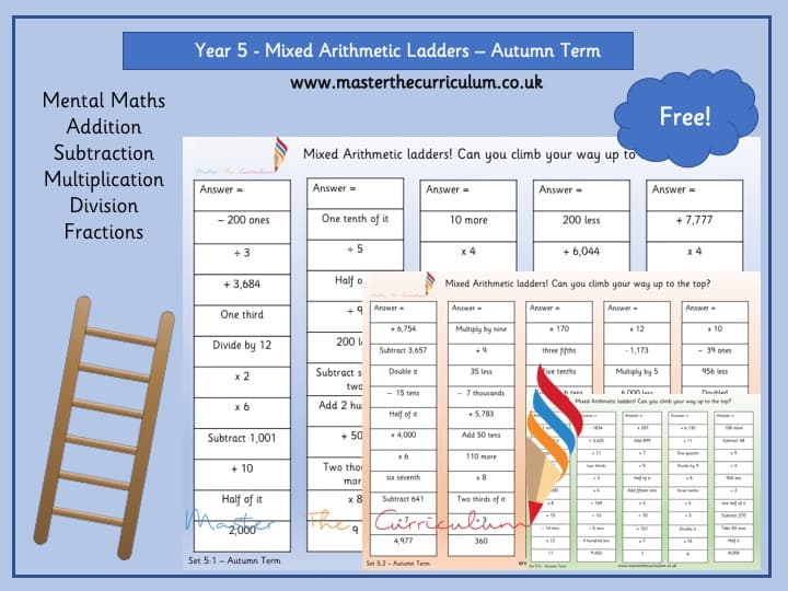 Cover of Year 5 – Arithmetic Ladders – Autumn
