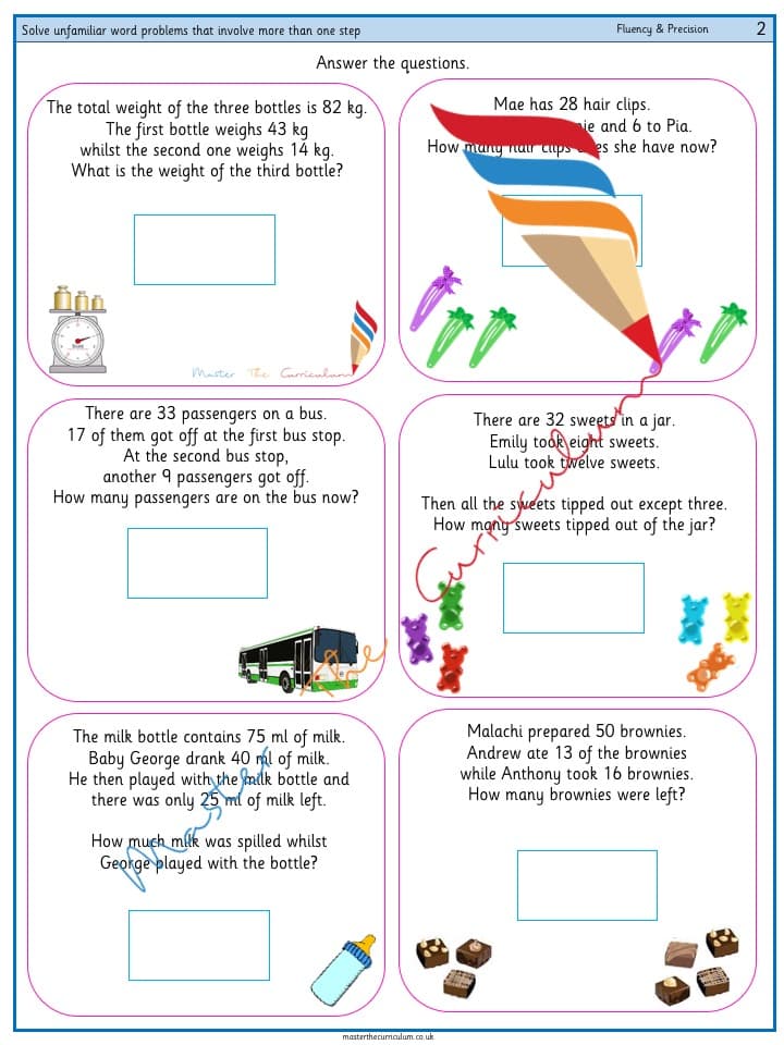 Cover of Solve unfamiliar word problems that involve more than one step