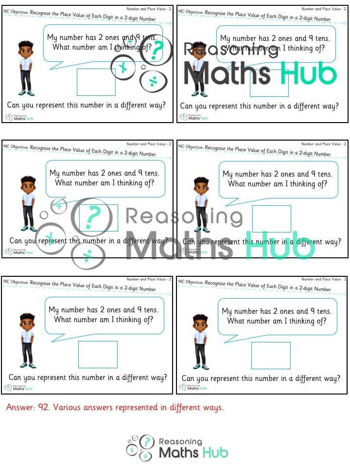 Cover of Recognise the place value of each digit in a two-digit number