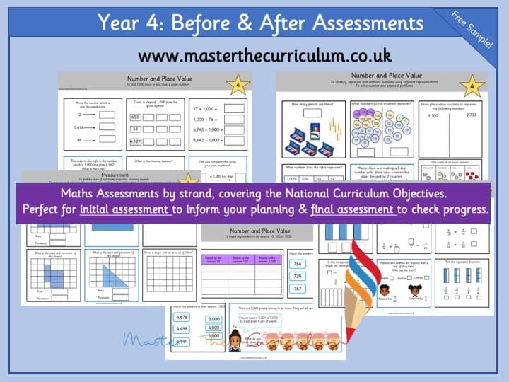 Cover of Year 4 Before and After Assessment – Sample