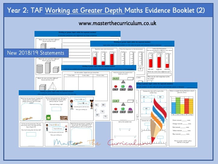 Cover of Year 2 Working at Greater Depth Evidence Booklet (2)