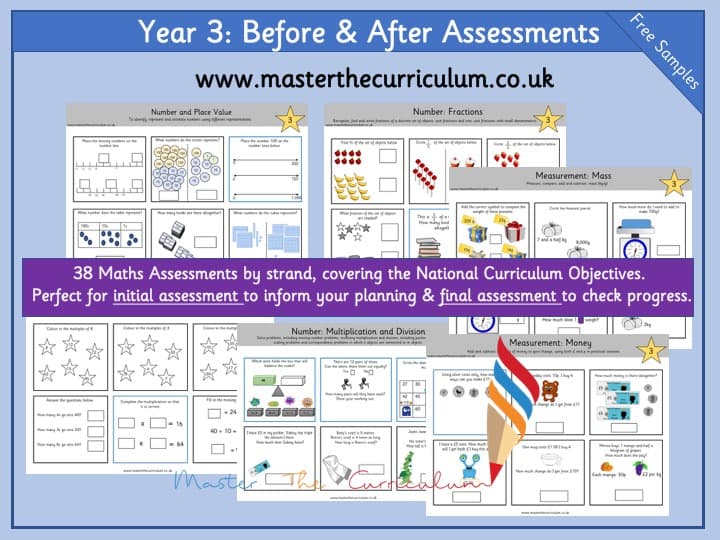 Cover of Year 3 Before & After Maths Assessments – Free Sample