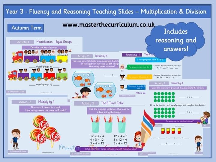 Cover of Year 3 – Autumn Editable Multiplication Teaching Slides