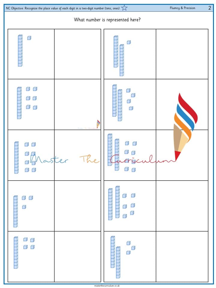 Cover of Year 2 – Recognise the place value of each digit in a two-digit number (tens, ones)