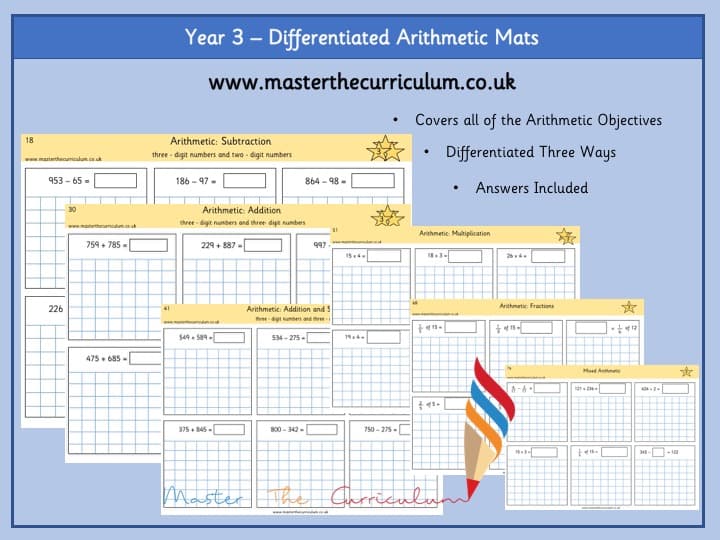 Cover of Year 3 – Arithmetic Mats