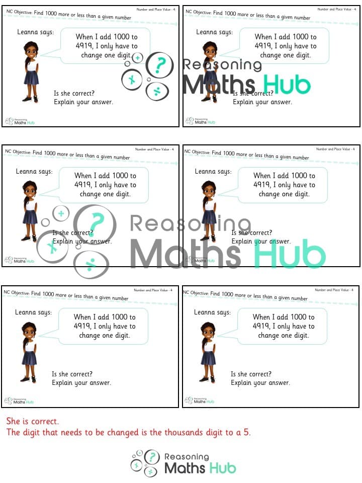 Cover of Find 1,000 more or less than a given number