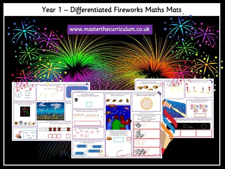 Cover of Year 1 Fireworks Maths Mats