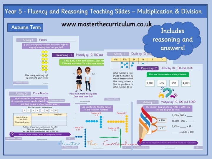 Cover of Year 5- Editable Multiplication and Division Teaching Slides