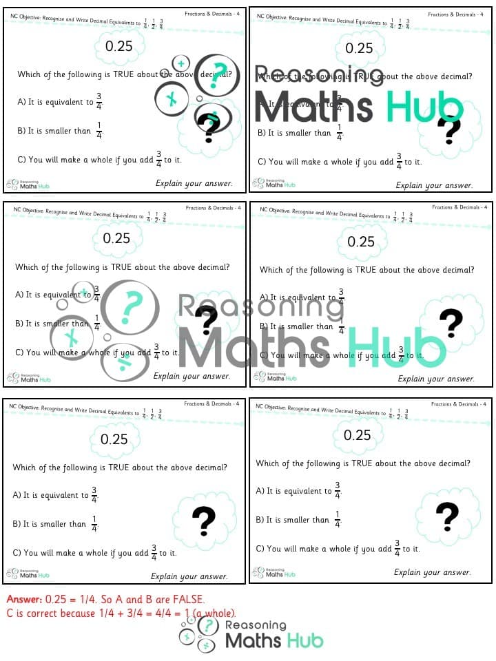 Cover of Recognise and write decimal equivalents to 1/2, 1/4 and 3/4