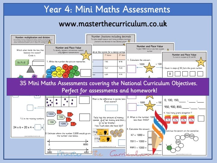 Cover of Year 4 Mini Maths Assessments