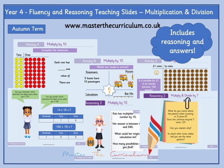 Cover of Year 4 – Editable Multiplication and Division Teaching Slides – Autumn Term