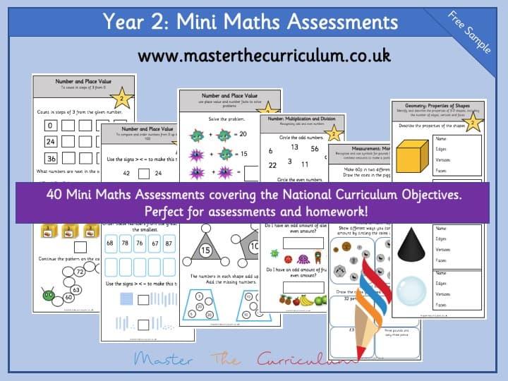 Cover of Year 2 – Mini Maths Assessments- Sample