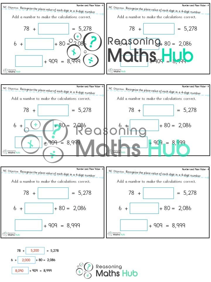 Cover of Year 4 (3) Reasoning place value in a 4-digit number