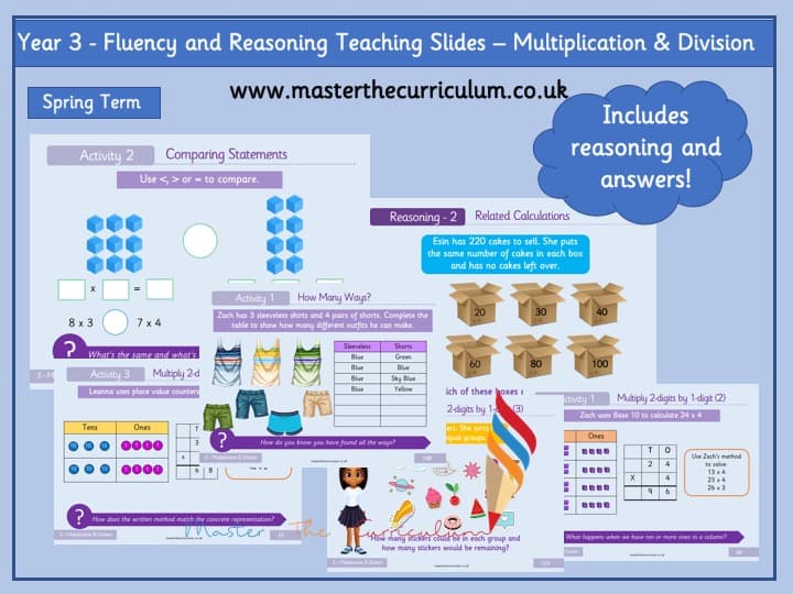Cover of Year 3- Editable Multiplication and Division Fluency Slides- Spring Term