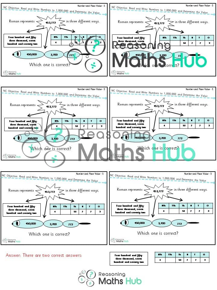 Cover of Read and write (6) numbers up to 1 million – yr 5 reasoning (2)
