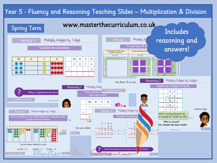 Cover of Year 5- Spring Term – Multiplication & Division Fluency & Reasoning Slides