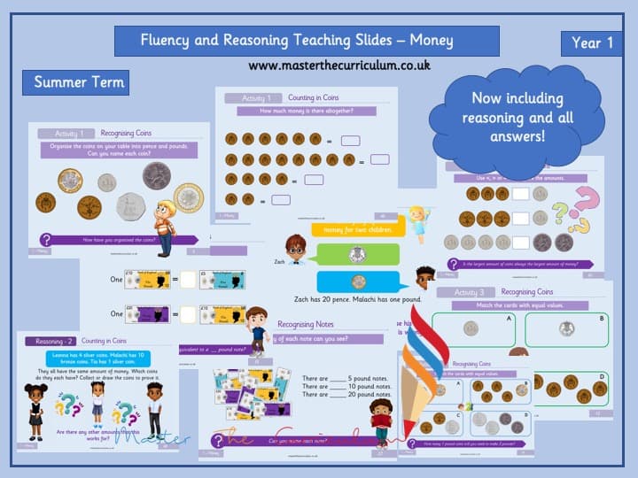 Cover of Year 1 – Editable Money Fluency & Reasoning Teaching Slides