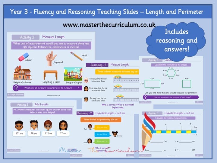 Cover of Year 3 – Editable Length and Perimeter Teaching Slides