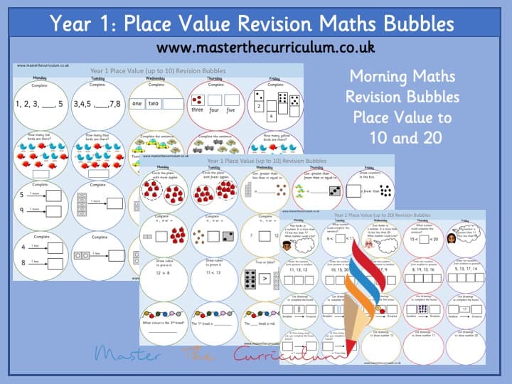 Cover of Year 1 – Morning Maths Revision Bubbles – Place Value