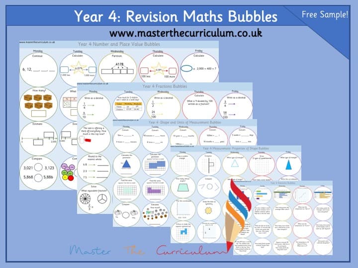 Cover of Year 4 – Morning Maths Revision Bubbles – Sample