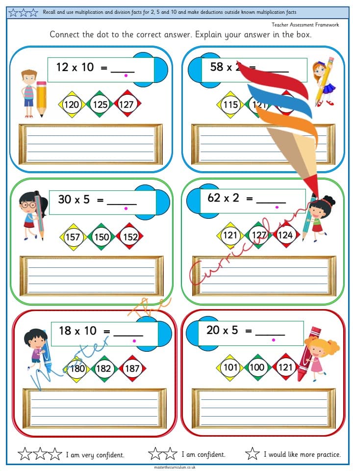 Cover of Recall and use multiplication and division facts for 2, 5 and 10 and make deductions outside known multiplication facts – 6