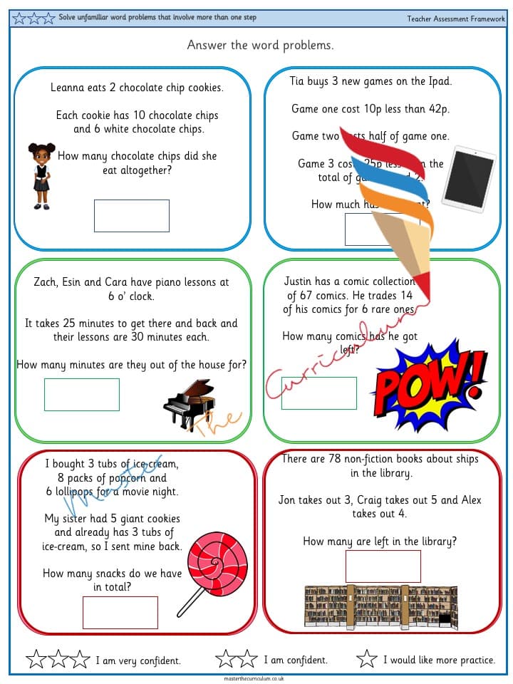 Cover of Solve unfamiliar word problems that involve more than one step