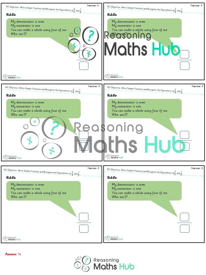 Cover of Write Simple Fractions and Recognise the Equivalence of 2/4 and 1/2