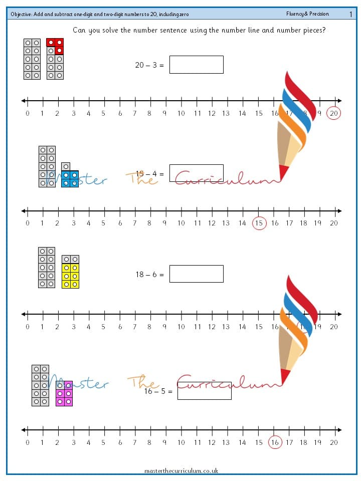 Cover of Year 1 – Add and subtract one-digit and two-digit numbers to 20, including zero (1)