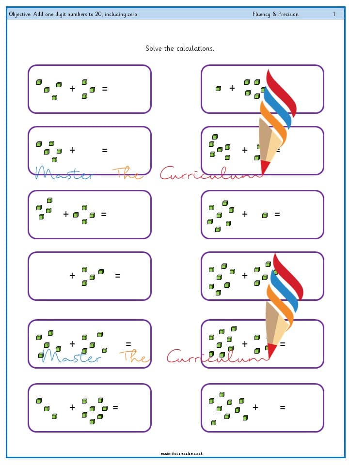 Cover of Year 1 – Add one digit numbers to 20, including zero (5)