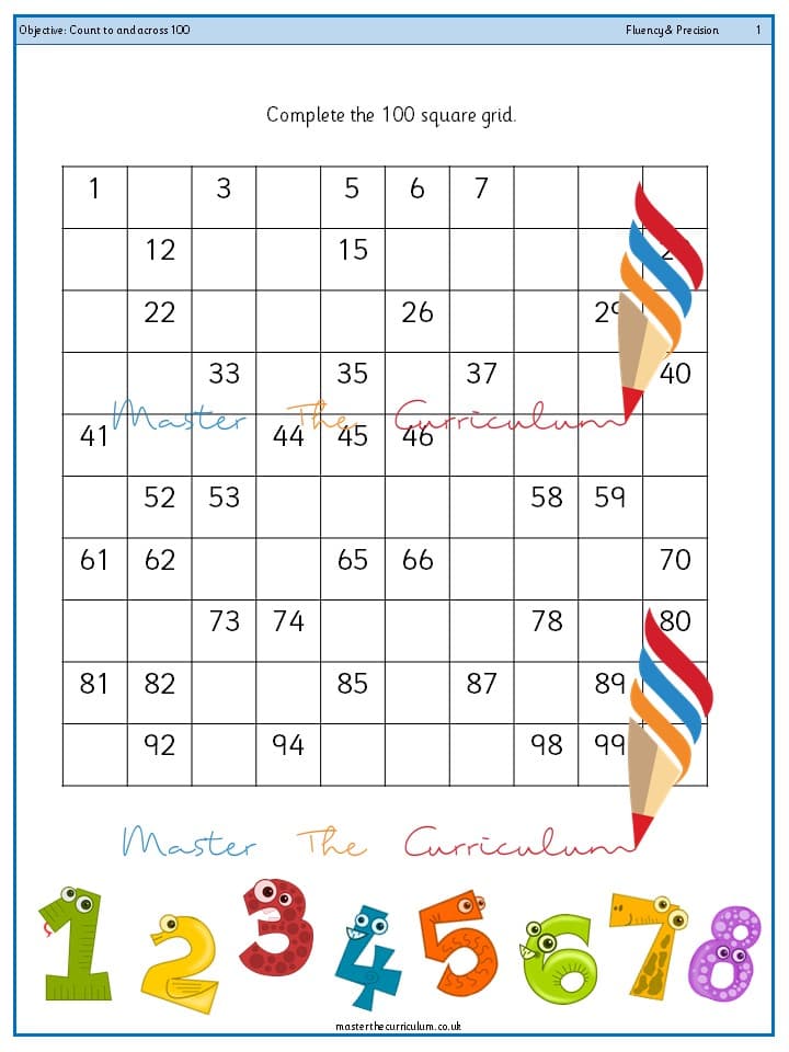 Cover of Year 1 – Count to and across 100 (10)