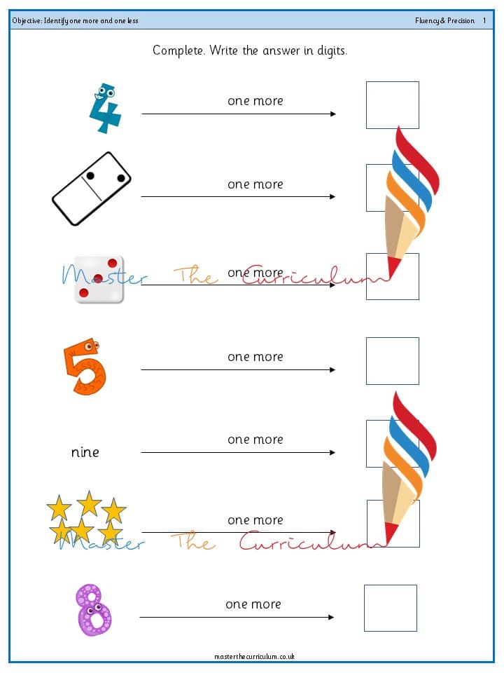Cover of Year 1 – Identify one more and one less (6)
