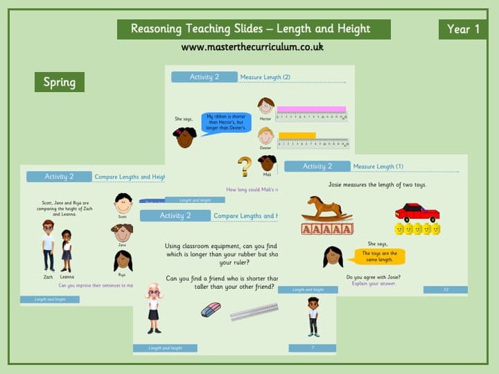 Cover of Year 1- Length And Height Reasoning Teaching Slides