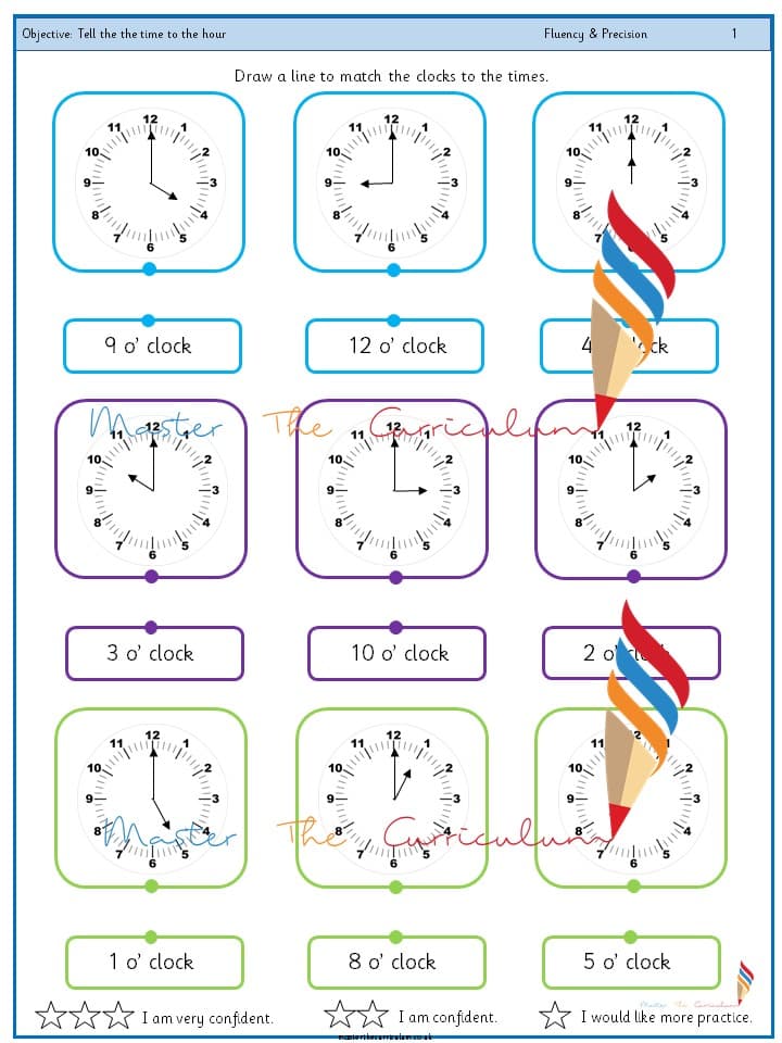Cover of Year 1 – Tell the the time to the hour (1)