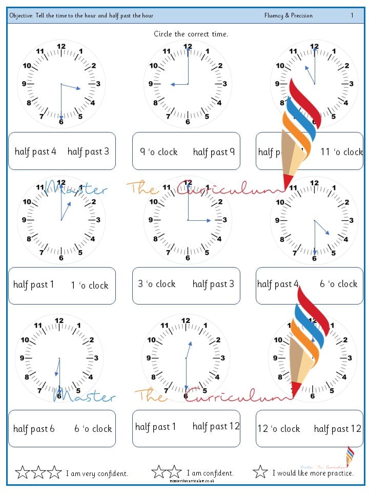 Cover of Year 1 – Tell the time to the hour and half past the hour (4)