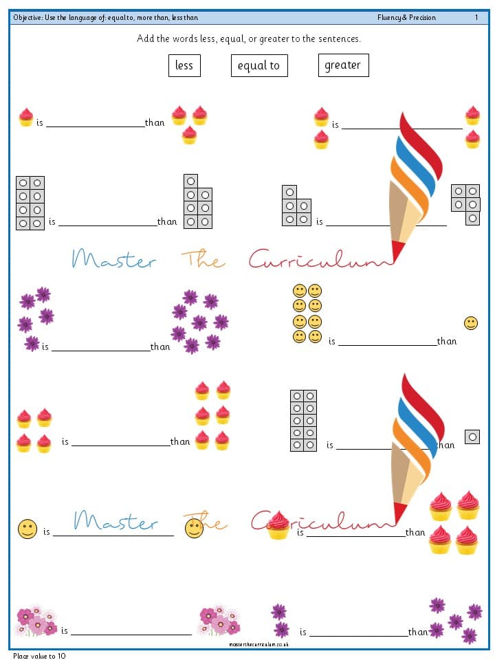 Cover of Year 1 – Use the language of equal to, more than, less than (4)