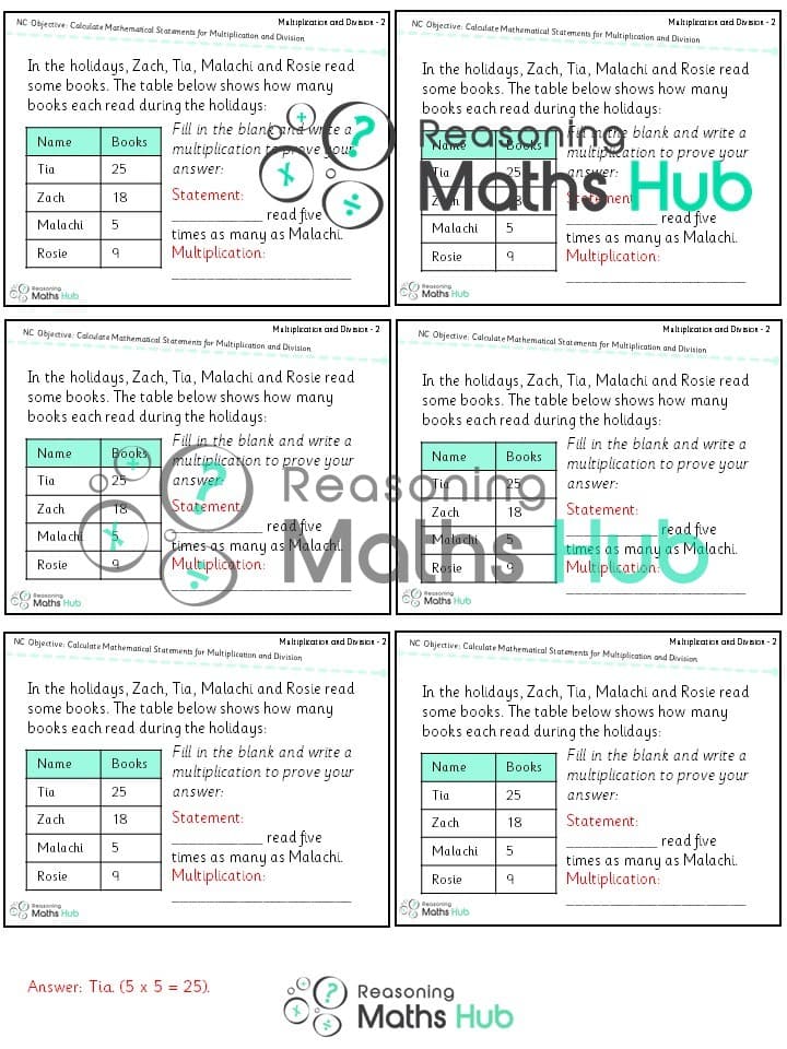 Cover of Calculate Mathematical Statements for Multiplication and Division