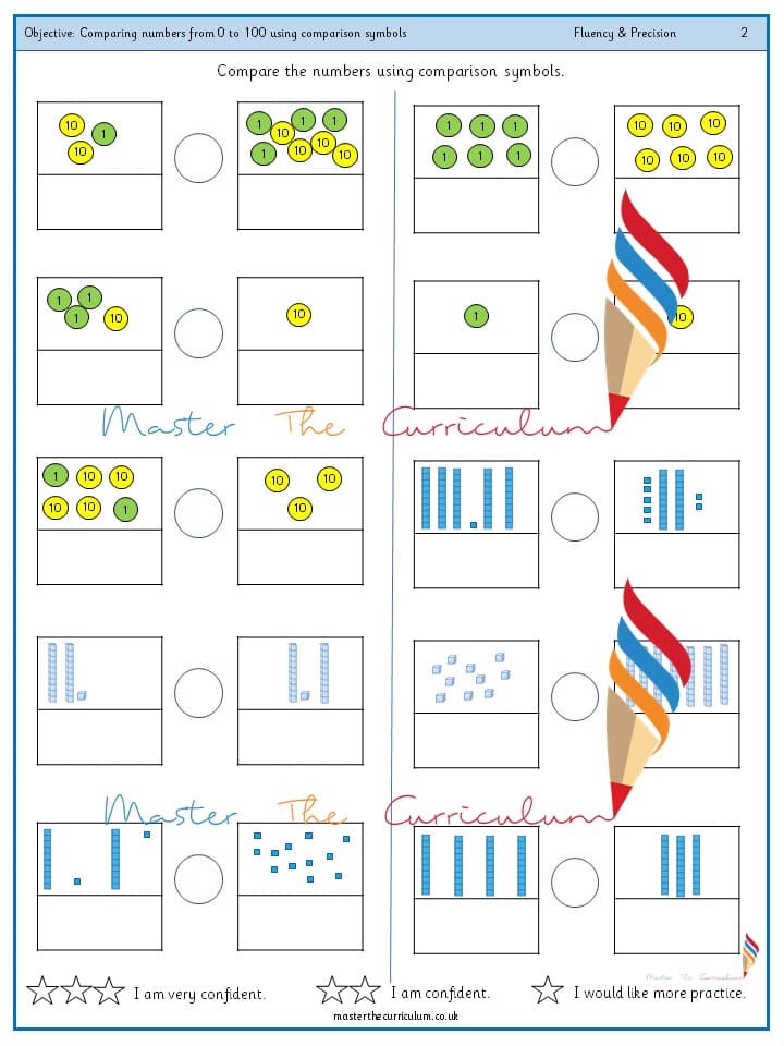 Cover of Year 2 – Comparing numbers from 0 to 100 using comparison symbols (12)