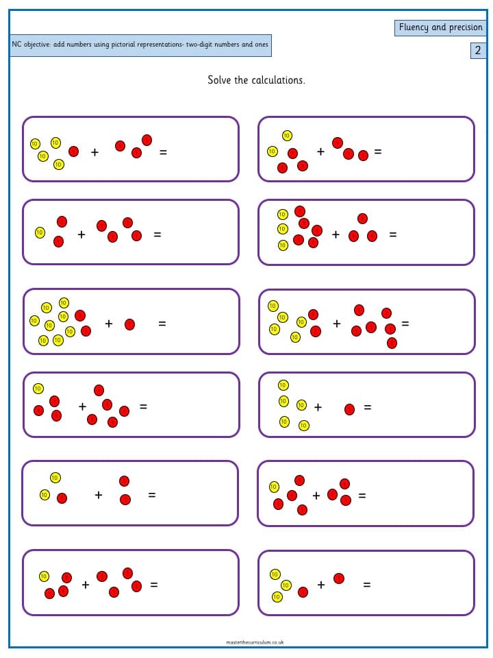 Cover of Year 2 Maths Addition and Subtraction Resources of two-digit number and ones – 3
