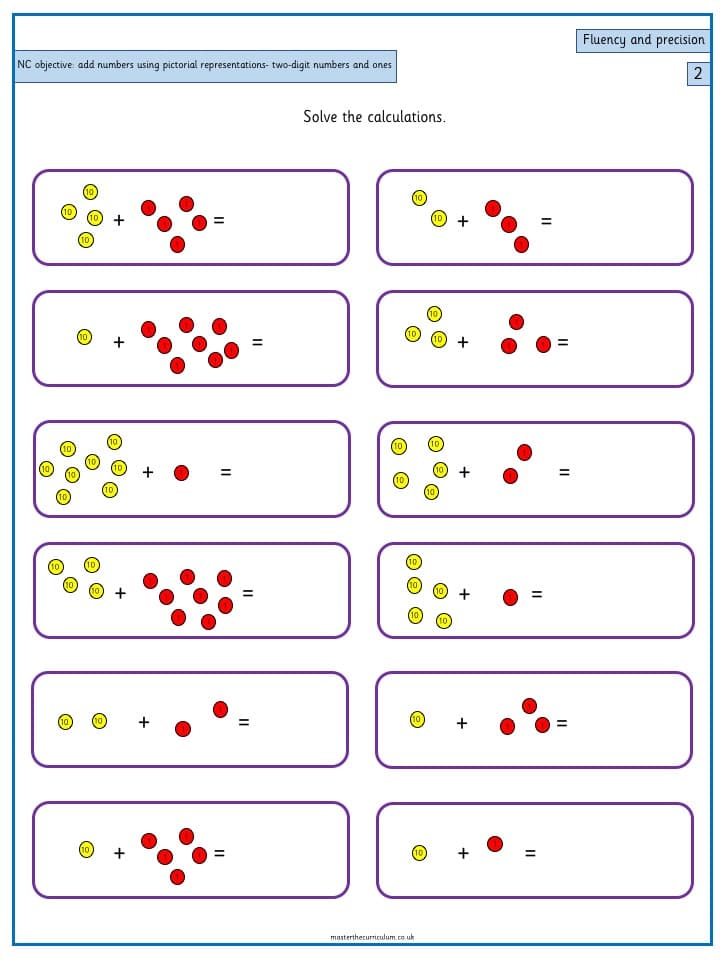 Cover of Year 2 Maths Addition and Subtraction Resources of two-digit number and ones – 4