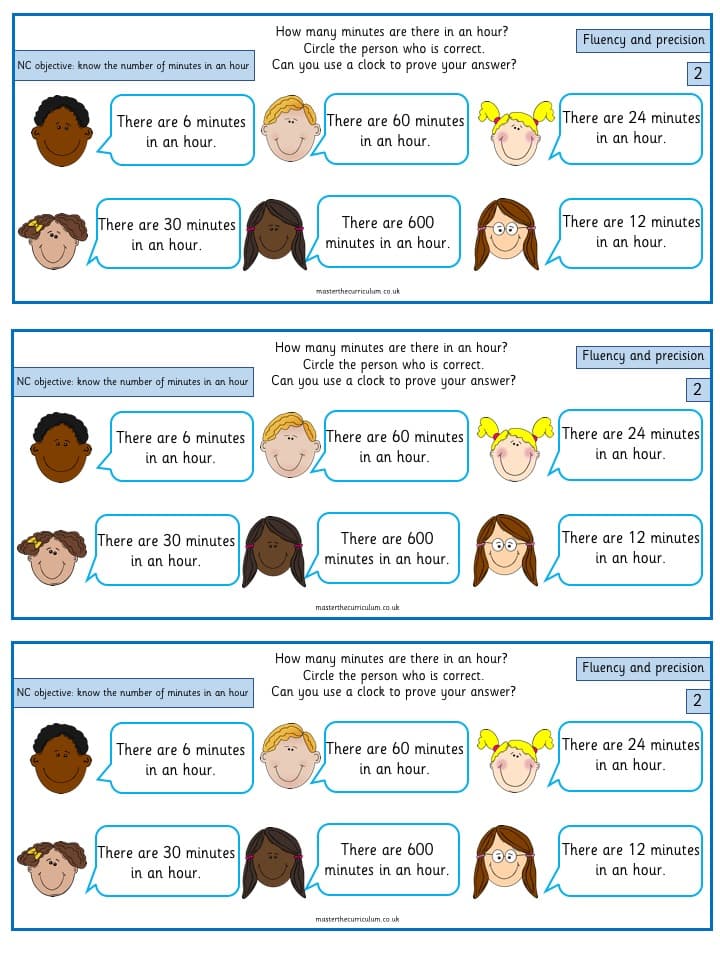 Cover of Year 2 Maths Free Measurement Resources Know the number of minutes – 1