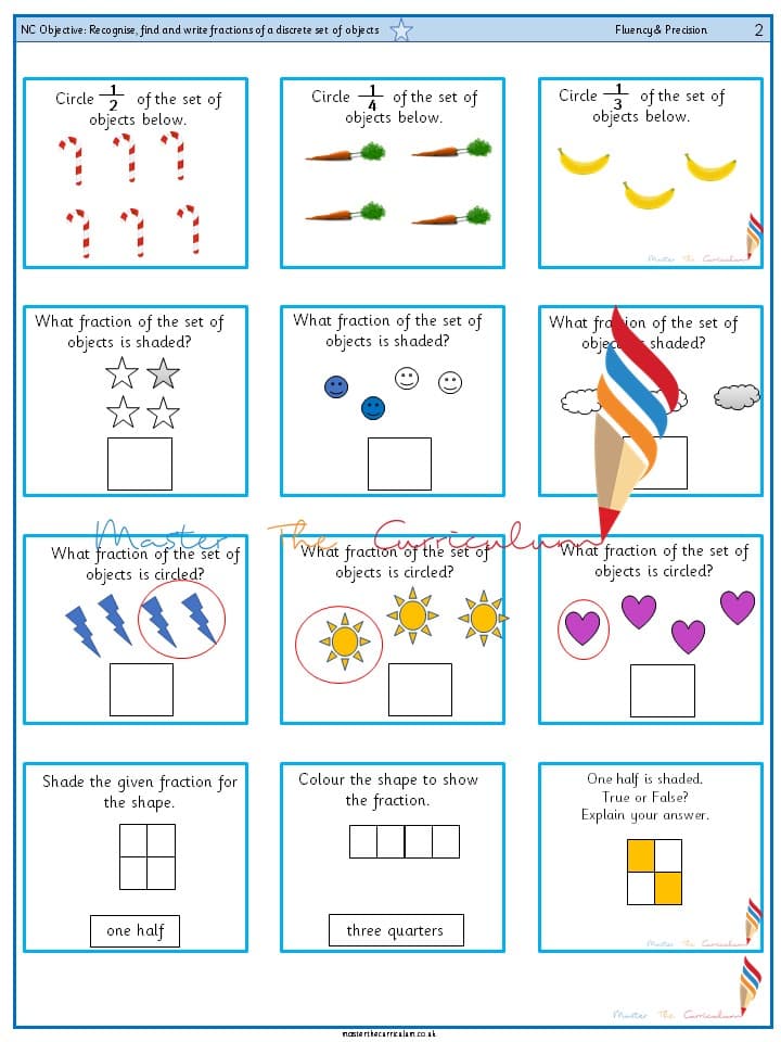 Cover of Year 2 – Recognise, find and write fractions of a discrete set of objects