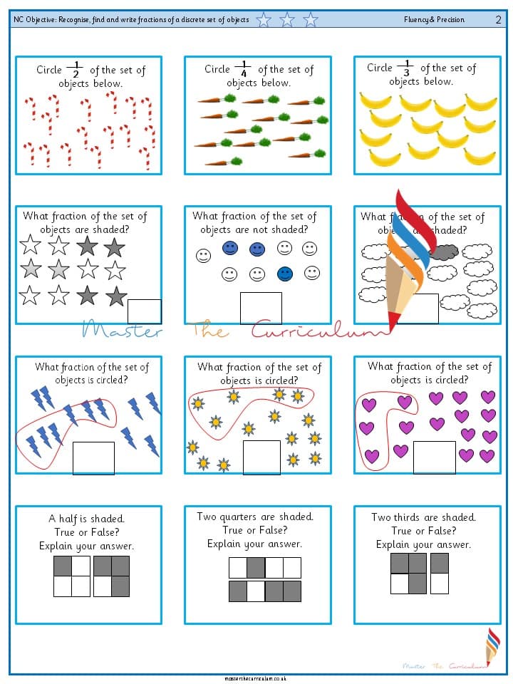 Cover of Year 2 – Recognise, find and write fractions of a discrete set of objects