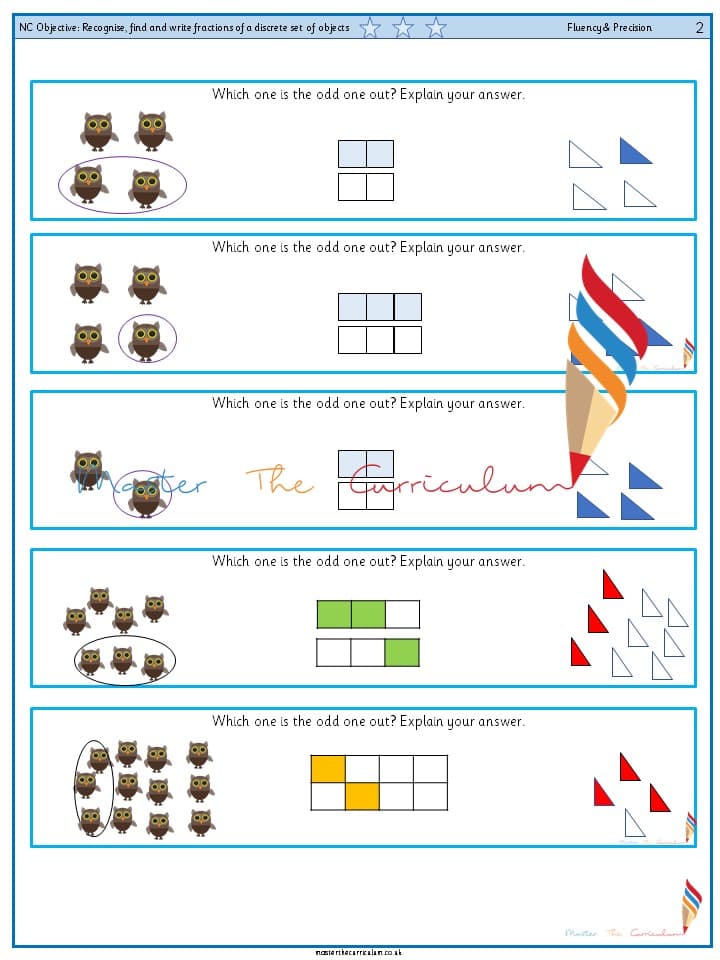 Cover of Year 2 – Recognise, find and write fractions of a discrete set of objects